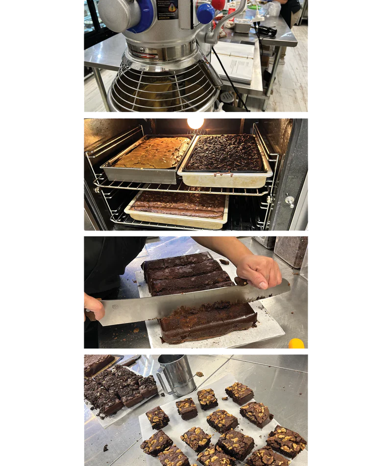 A bunch of different types of cakes being made